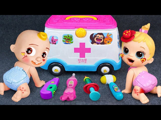 Unboxing COCOMELON Doctor Set, Pinkfong First Aid Toys & Ambulance Playset | Fun Review Toys