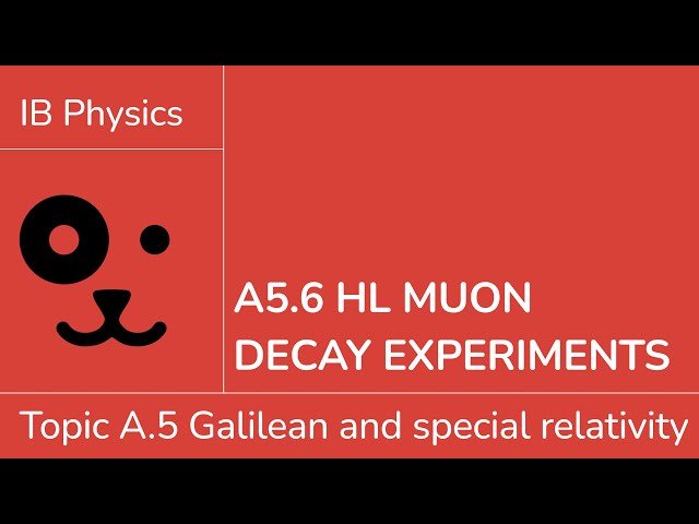 A5.6 HL Muon decay experiments [IB Physics HL]