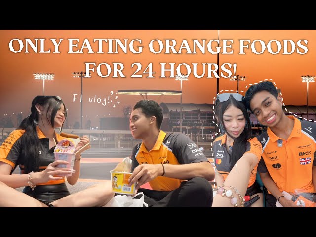 EATING ONLY ORANGE FOODS FOR 24 HOURS! *f1 sg vlog*