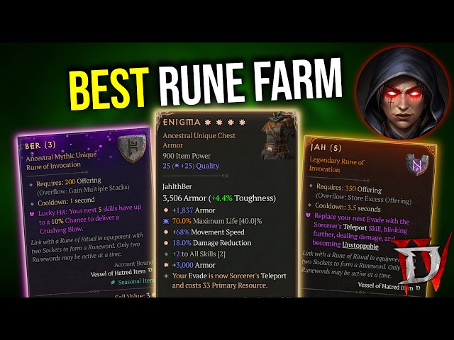 Diablo 4 - Best Farm for RUNES & ENIGMA