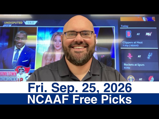 NCAAF Picks (9-25-26) Friday College Football Sports Betting Predictions - CFB Vegas Lines & Odds