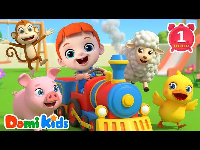 Choo Choo! Farm Animals on the Train 🚜| Animals for Kids | Sing Along & Play Fun | Domi Kids