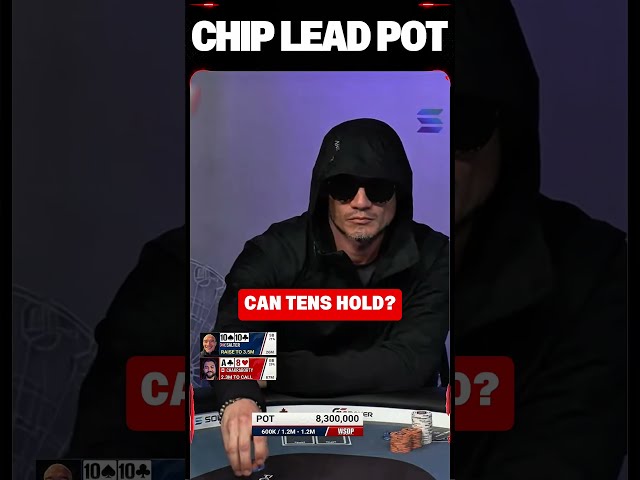 Three players left in the Main Event. CA $1.5 MILLION up top. And THIS pot is for the chip lead.