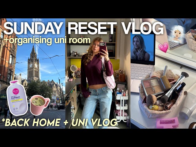 SUNDAY RESET DAY *organising my uni room + home vlog