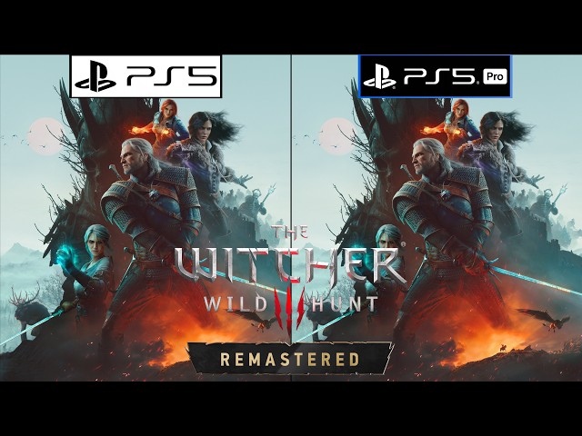 The Witcher 3: Wild Hunt Remastered PS5 vs PS5 Pro - Graphics Comparison - Framerate - Loading Times