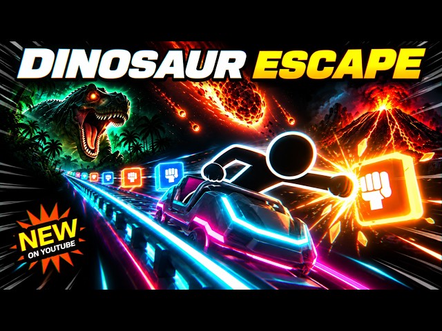 4K Immersive Interactive Warm-up | 🦖 POV Dinosaur Roller Coaster | Viral Challenge |  Brain break