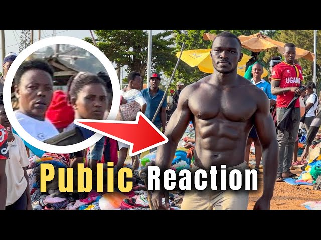 African bodybuilder walking in public | reaction in Uganda 🇺🇬