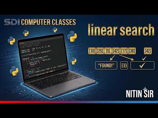 Python List Program-12. Linear Search || Search Value Exist in List? By Nitin Sir #nitin_sir #sdi