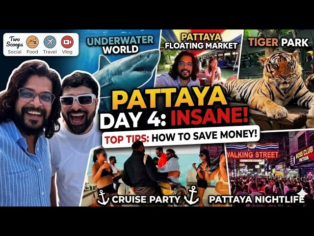 Thailand Trip Day 4 🇹🇭 | Cruise Party | Pattaya Floating Market, Tiger Park & Underwater World