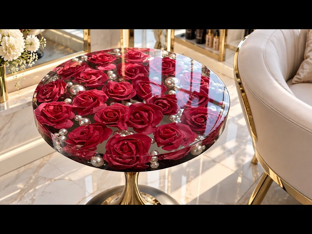 RESIN ART IDEA You’ve Never Seen Before! 💫 Flowers & Pearls in Epoxy 🌹✨ Luxury Resin Art DIY