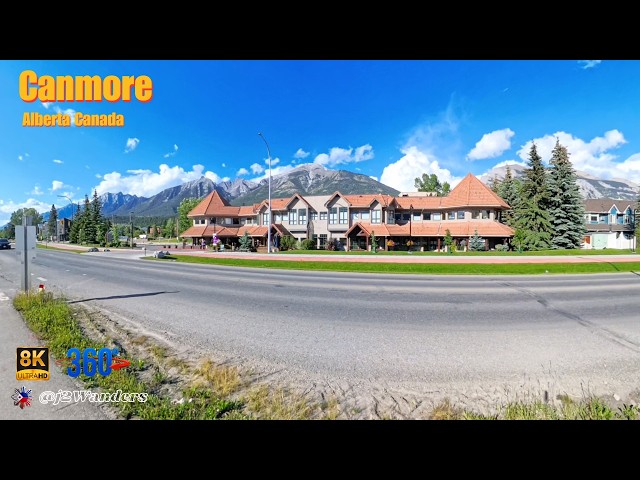 Canadian Rockies Walking Tour | Canmore in 360° 8K
