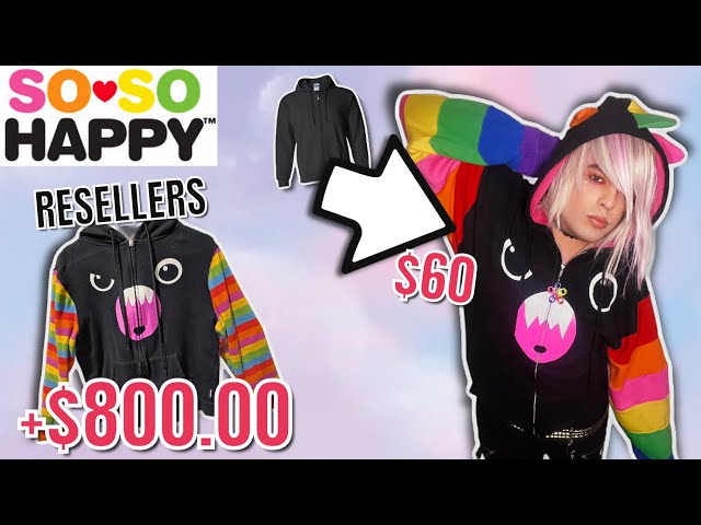 I made my own SO SO HAPPY hoodie (cause resellers SUCK)