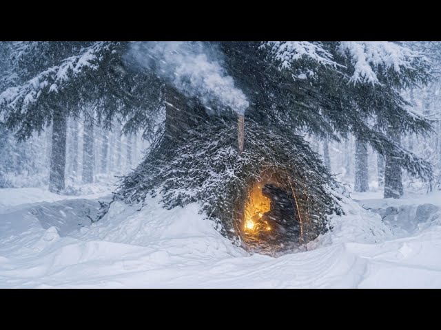 3 DAYS OF SURVIVAL IN A WINTER BLIZZARD — BUSHCRAFT IN THE WILD