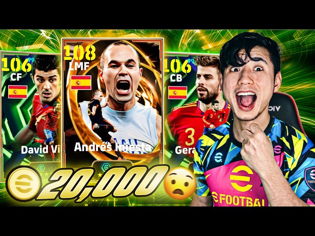 20,000 Coins I Packed New Iniesta 108 🔥 Spain 2010 Pack opening efootball 2026 mobile