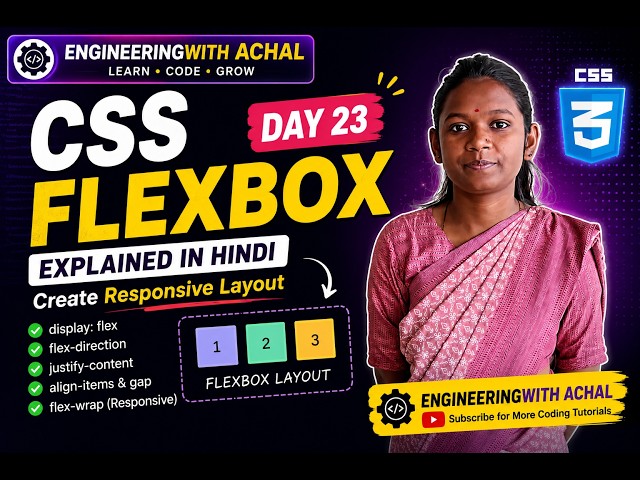 CSS Flexbox Tutorial for Beginners | CSS Day 23 | Complete CSS Course