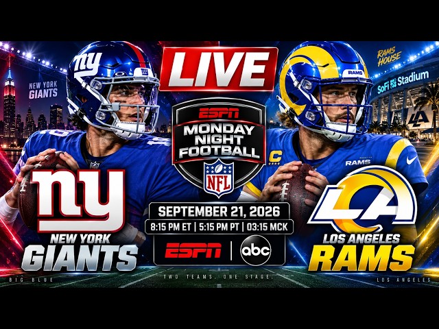 Giants vs Rams LIVE | NFL Monday Night Football | Full Game 2026