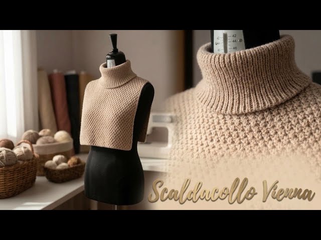 Scaldacollo Vienna ai ferri / Knitted Vienna neck warmer / Cuello de punto Vienna