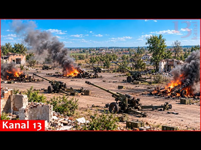 Russians hid 4 Howitzers in cover, but Ukrainian drones found them anyway