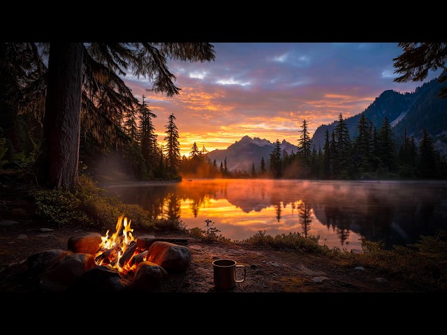 Between the Days | The Lake Turns to Fire 🌅🔥🏔️ 24/7 LIVE