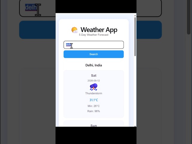 Build a Complete Weather App in React JS 🌦️ | React Weather App Project for Beginners (2026)