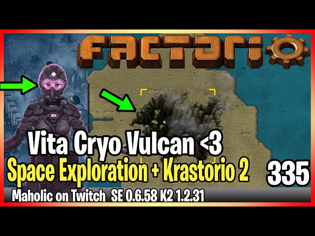 ⚙️Factorio Space Exploration 0.6 & Krastorio 2 Mod✅🏭➡️Vulcanite Cryonite and Vita process x336