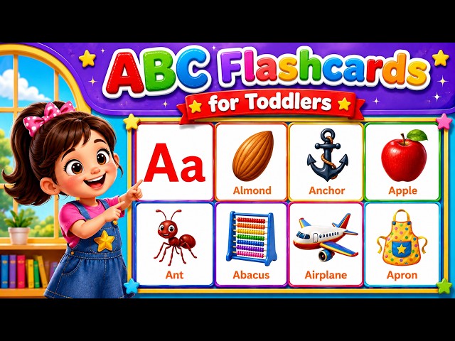 ABC Flashcards for Toddlers | Learn Alphabet Vocabulary from A to Z | Toddler Learning Video