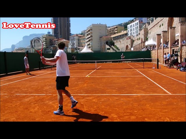 Andy Murray Intense Practice - Court Level View - ATP Tennis