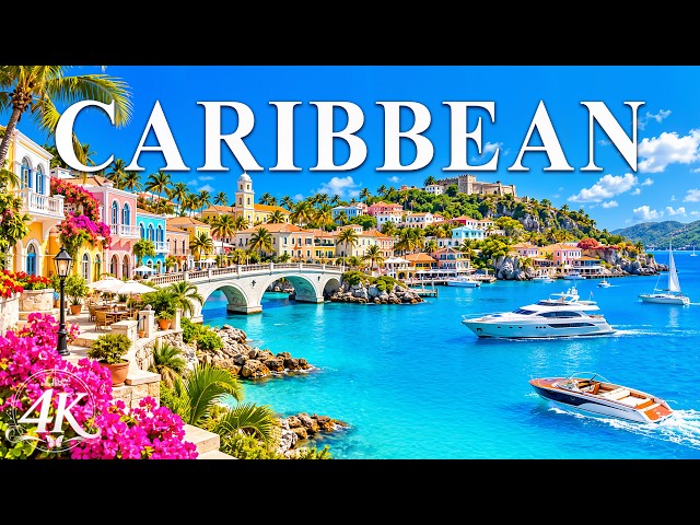 Caribbean 🌴 4K Luxury Escape | Coastal Paradise, Mega Yachts & Relaxing Deep House