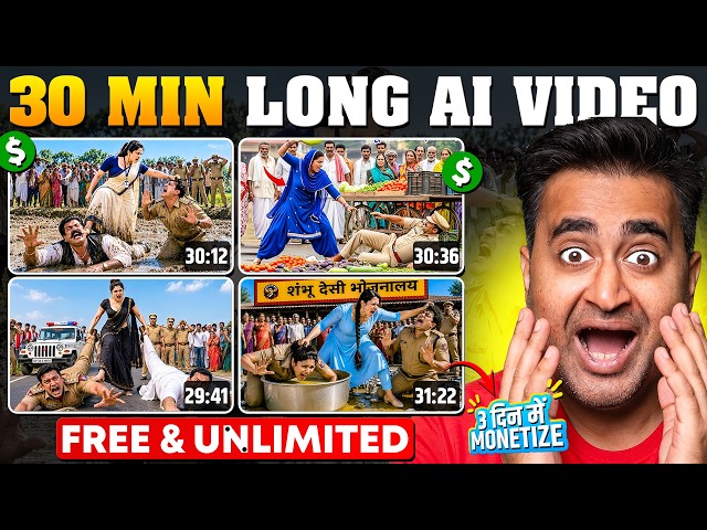 Create 30+ Min Long AI Videos for FREE 🤯 (100% Monetized)