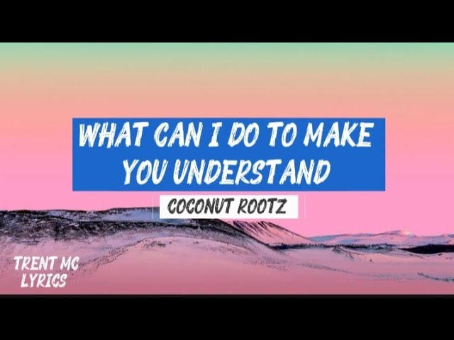WHAT CAN I DO TO MAKE YOU UNDERSTAND - COCONUT ROOTZ OFFICIAL VIDEO LYRICS| TRENT MC 