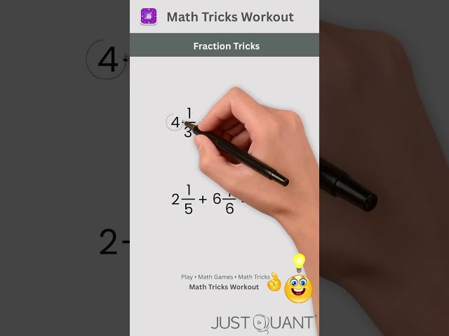 Math Tricks - Fraction Tricks - Adding Mixed Fractions - Simplification Tricks #mathstricks