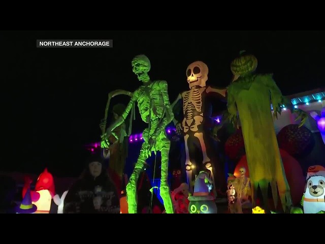 Halloween Fright Lights: Family puts up spooky lights display in Northeast Anchorage
