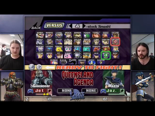 QUT Smash #8 - Jetfantastic (Ganondorf) vs Joz (Marth)