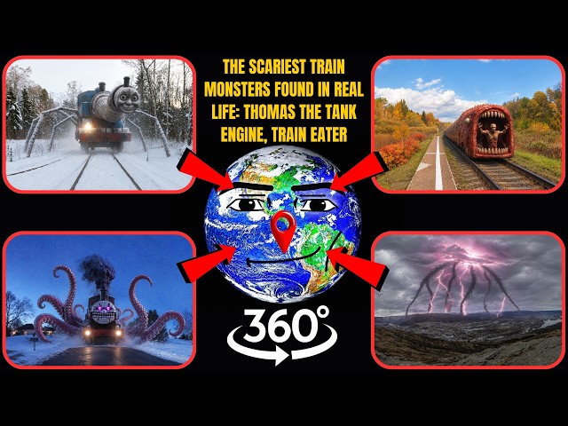 VR 360° - The Scariest Train Monsters Found in Real Life: Thomas the Tank Engine, Train Eater