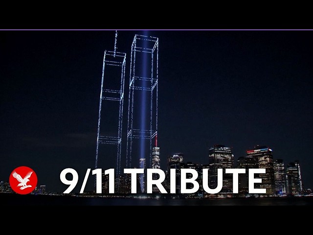 Drones recreate Twin Towers in New York City to mark 25th anniversary of 9/11