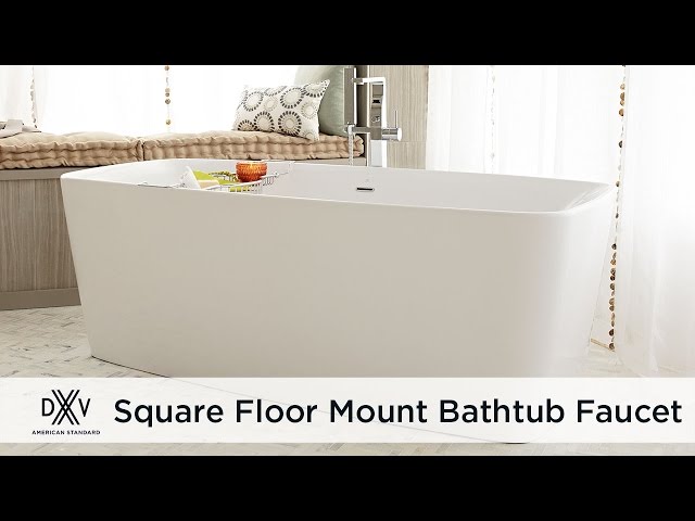 Square Floor Mount Bathtub Filler Faucet by DXV