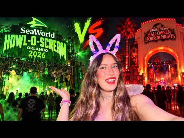 🔴 Howl O Scream Seaworld VS Halloween Horror Nights Orlando 2026 | HHN Live Universal Studios -Tesla
