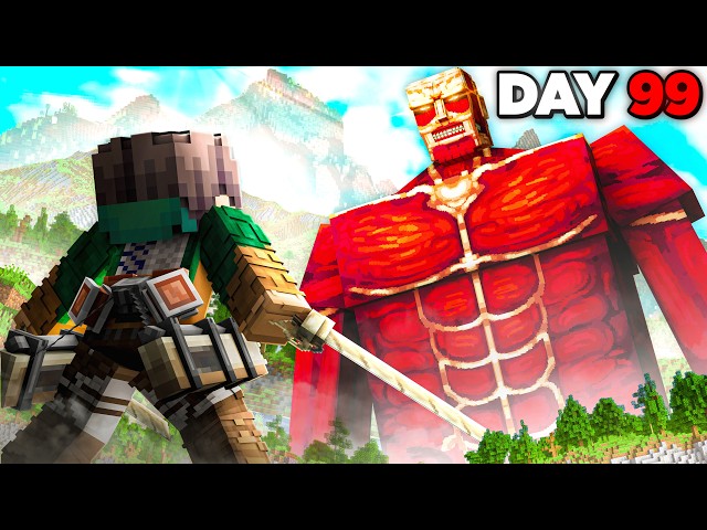 I Survived 100 Days in Attack on Titan Minecraft