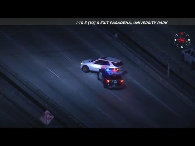 FULL CHASE: CHP executes PIT maneuver on stolen Mercedes on LA freeway