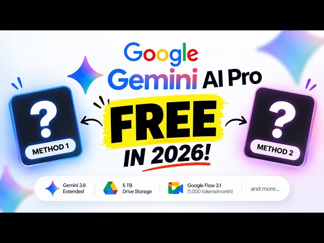 Google AI Pro is FREE in 2026! 2 Ways to Get It (Up to 18 Months)