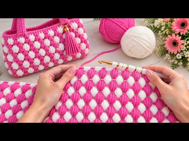 Beautiful Tunisian Crochet Stitch for Bags, Baby Blankets & Cardigans! 🧶✨#TunisianCrochet