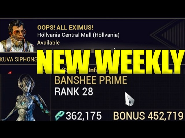 New Warframe Weekly XP Mission! OOPS! ALL EXIMUS!