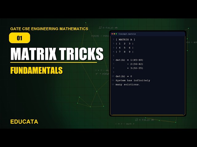 Episode 1: Engineering Mathematics | Linear Algebra: Matrices and Determinants | Absolute Fundamenta