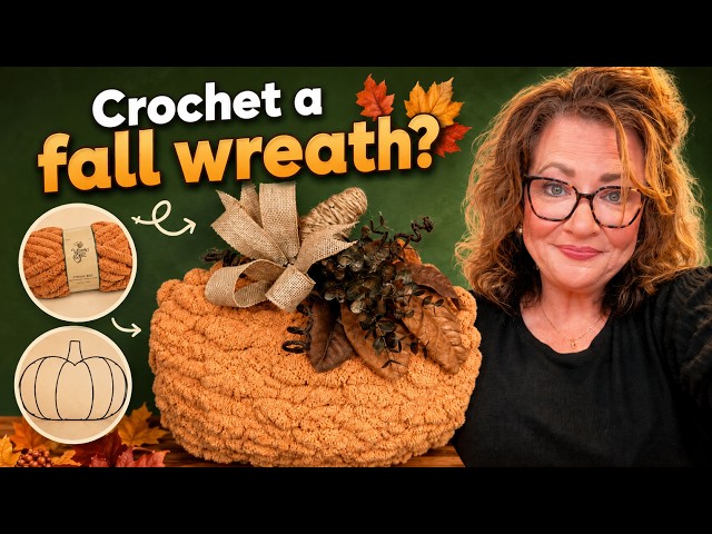 How to Crochet a 3D Pumpkin Wreath - Step by Step for Beginners