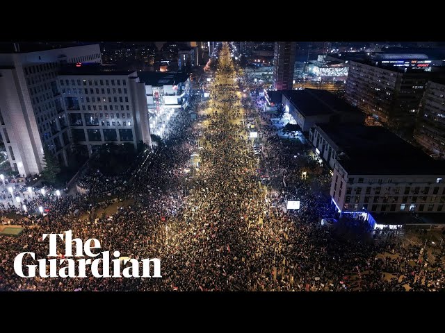 Tens of thousands rally against Serbian government in student-led protests