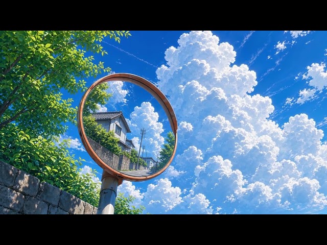 Summer Cloud Traffic Mirror Seamless Loop 4K No Copyright