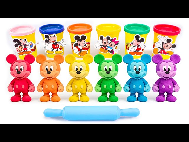 Oddly Satisfying🩷How To Make Rainbow Mickey Mouse Kinetic Sand🌈Mickey Mouse de Arena Cinética