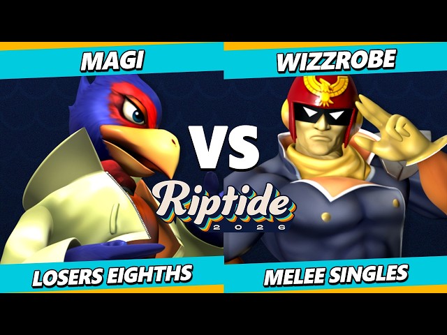 Riptide 2026 TOP 8 - Magi (Falco) Vs. Wizzrobe (Captain Falcon) Smash Melee - SSBM