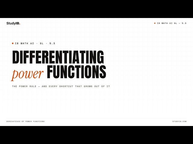 IB Math AI SL 5.3 — Derivatives of Power Functions