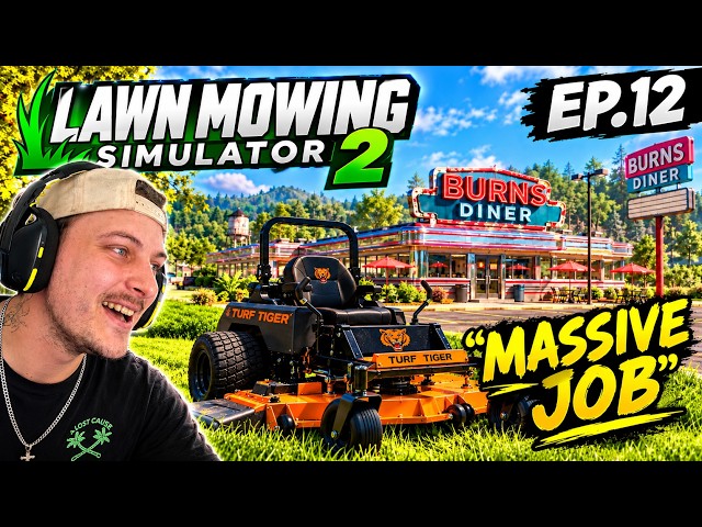 WE TOOK ON THE MASSIVE BURNS DINER! 🚜 | Lawn Mowing Simulator 2